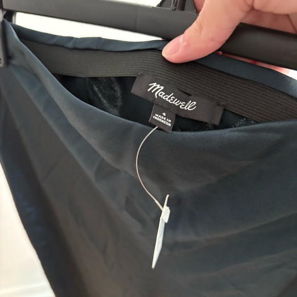 Madewell Satin Midi Slip‎ Skirt Smoky Spruce Green size 4 - Picture 4 of 5